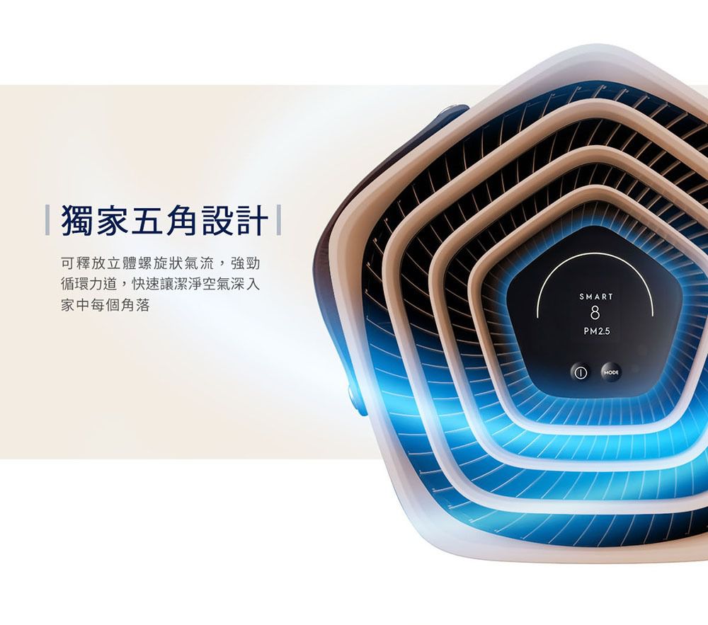 Electrolux 伊萊克斯 - 高效能抗菌空氣清淨機Pure A9.2(22坪內適用)-贈活性碳淨味抗菌濾網(EFDFRH4)-EP71-56WBA-奶茶棕