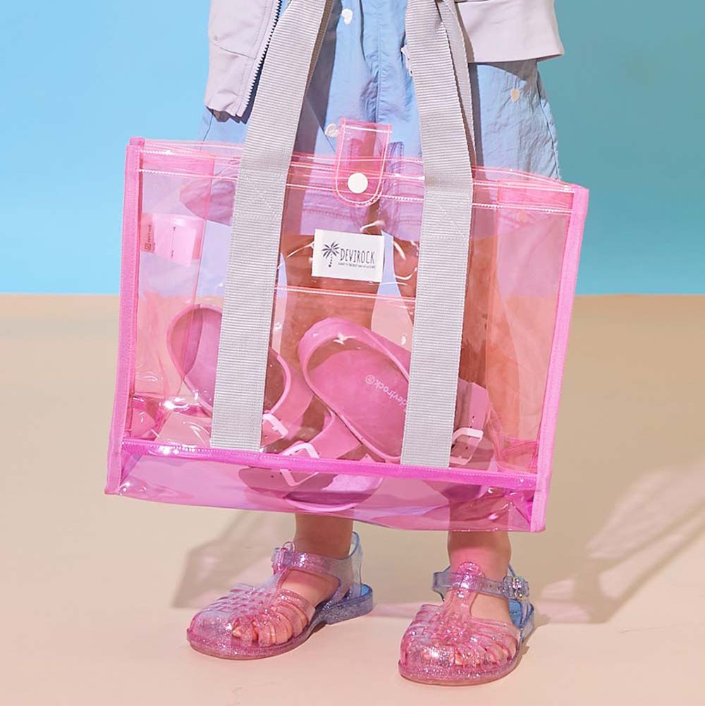 果凍色系PVC游泳/玩水包-粉紅x桃粉