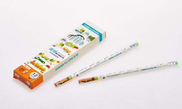 雄獅 SIMBALION - 陸上交通三角皮頭鉛筆-12支/盒