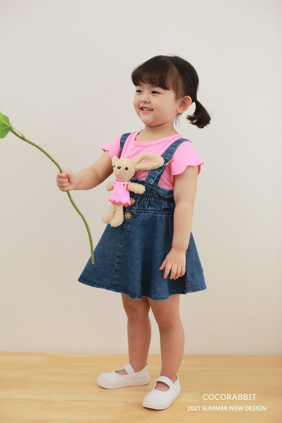 韓國 Coco Rabbit - 兔子娃娃花瓣袖T-粉紅