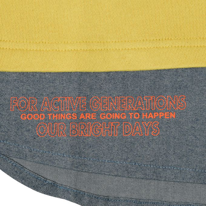 akachan honpo - 休閒上衣-下擺拼接-芥末黃色