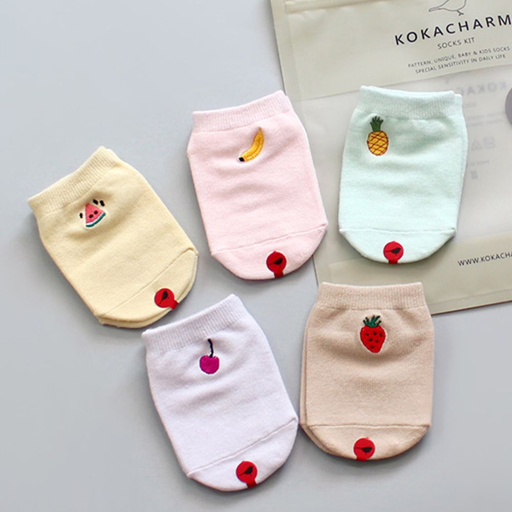 韓國 Kokacharm - 韓國製船型襪-五件組-Juicy Socks