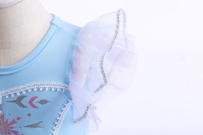 短袖造型公主裙/芭蕾舞裙-卡通人物-愛莎-藍色