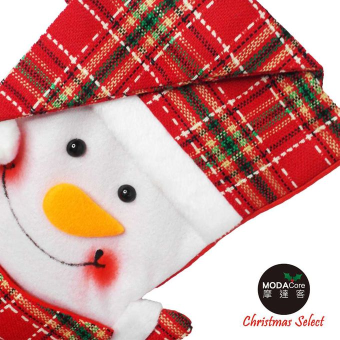 MODACore 摩達客 - 蘇格蘭反摺聖誕帽造型聖誕襪-雪人款