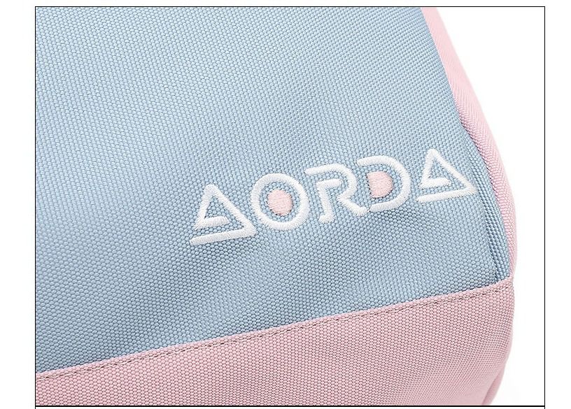 可愛撞色大開口書包-愛心兔子-粉色