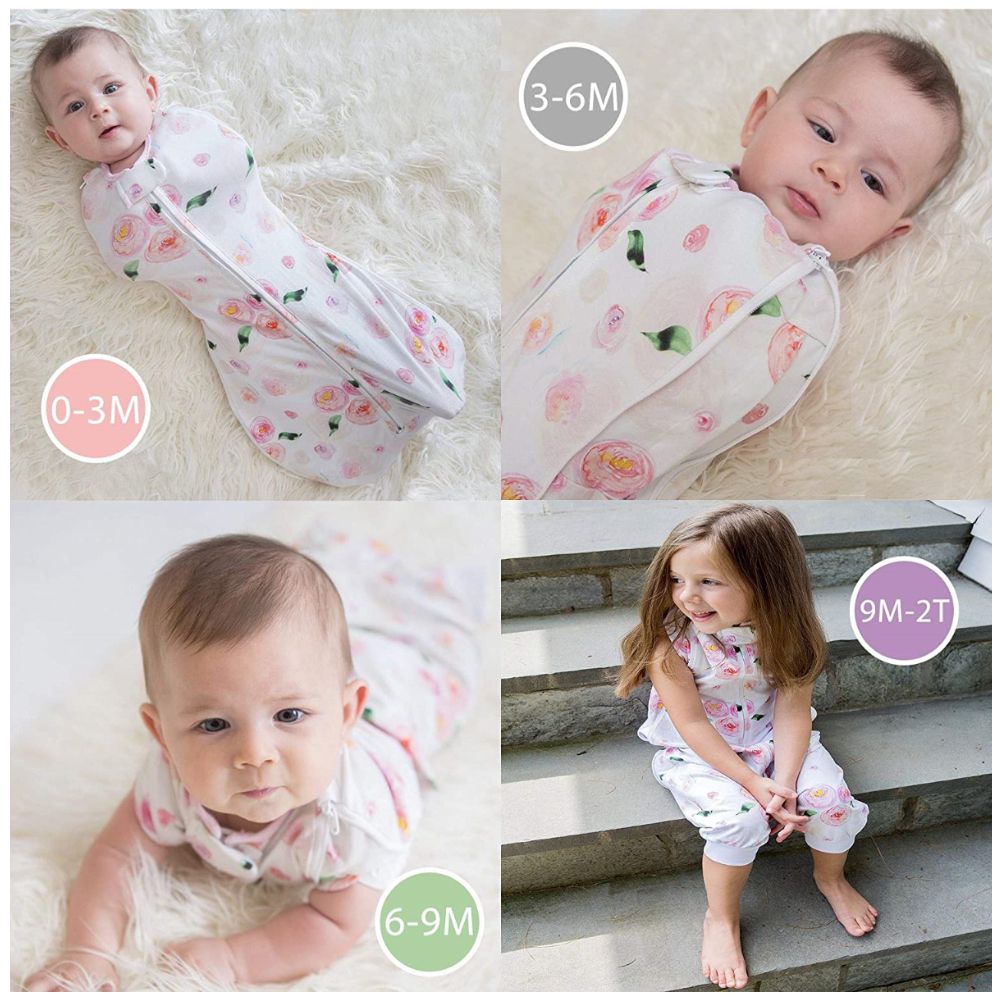 Woombie - 成長包巾-四季款-純白點點 (單入)-0-18m