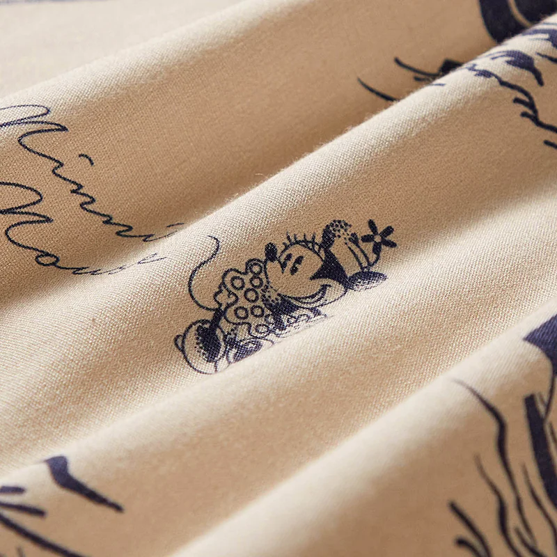 日本千趣會 - 迪士尼滿版印花短袖襯衫-帆船米奇米妮-杏