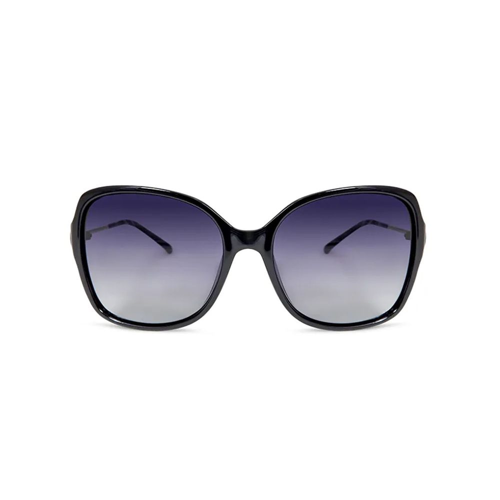 ALEGANT - 精緻鏤空金屬設計純黑寶麗來偏光墨鏡│UV400太陽眼鏡