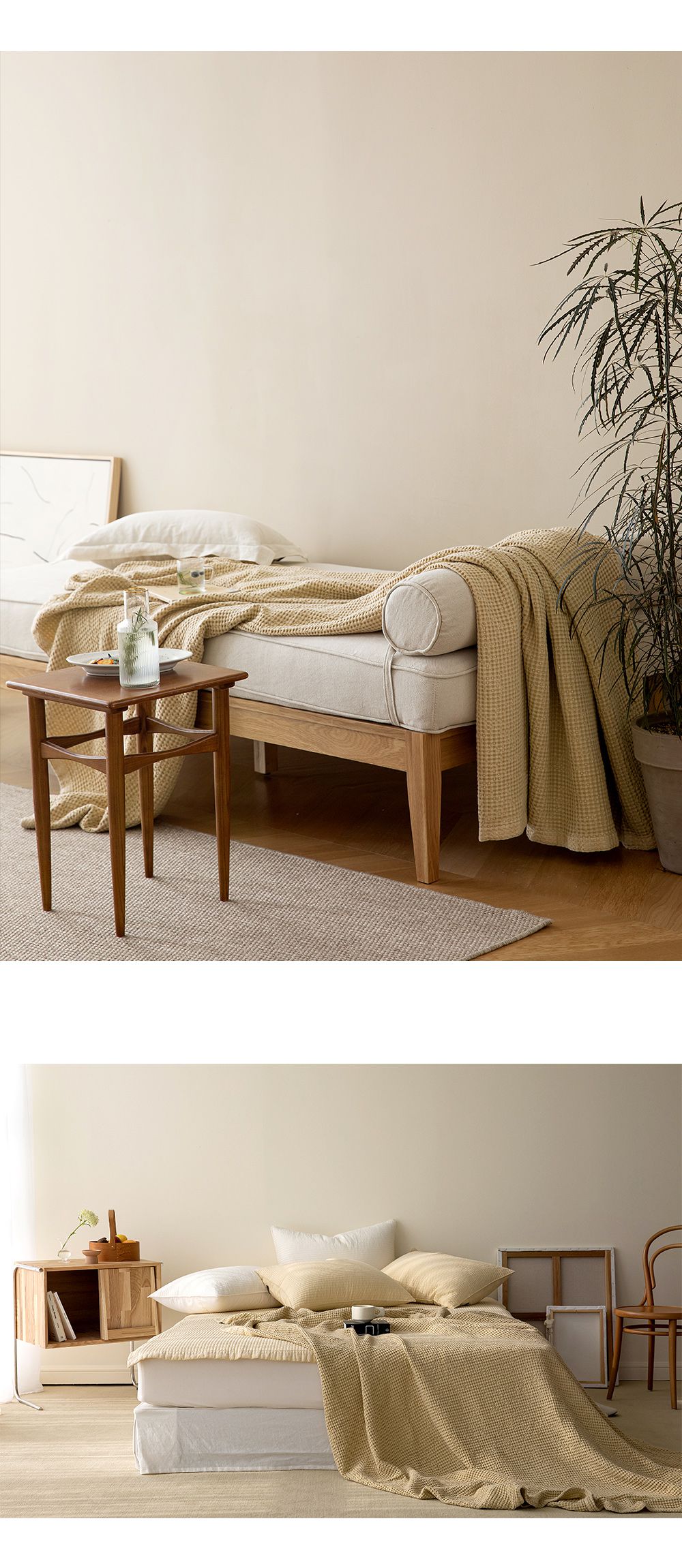 韓國 Maatila - 天絲莫代爾鬆餅被毯-花生