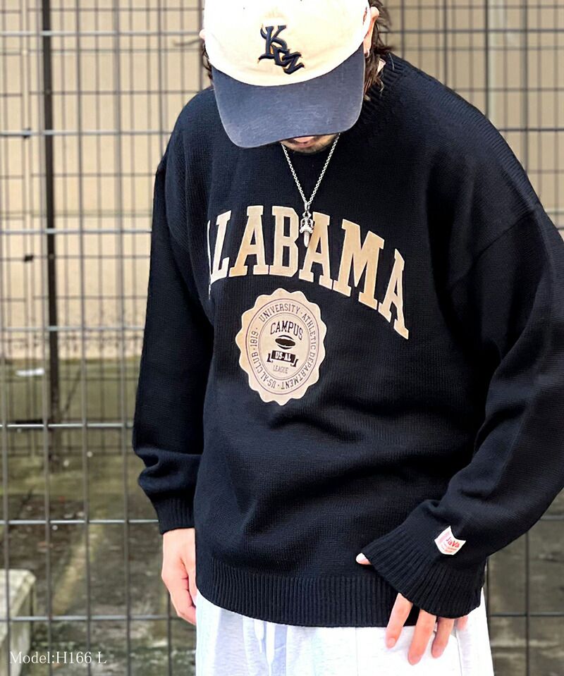 日本 Classical Elf - 圓領印花針織大學T-淺米杏