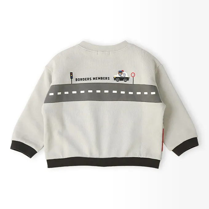 日本 ZOOLAND - 熊熊救援隊 消防車印花長袖上衣-芥黃