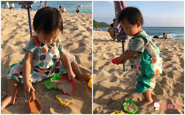 日本 kukka hippo - 兒童童遊戲服/玩沙衣(附收納袋)-繽紛花園 (90cm)