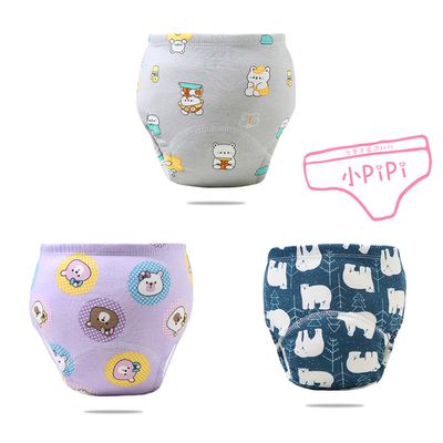 小 pipi - 純棉兒童六層學習褲/訓練褲3入組-歡樂熊