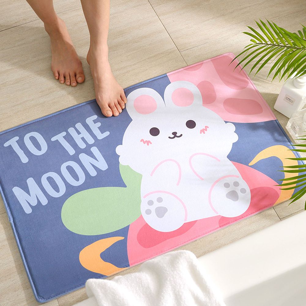 柔軟短絨海綿腳踏墊-to the moon兔兔 (40x60cm)
