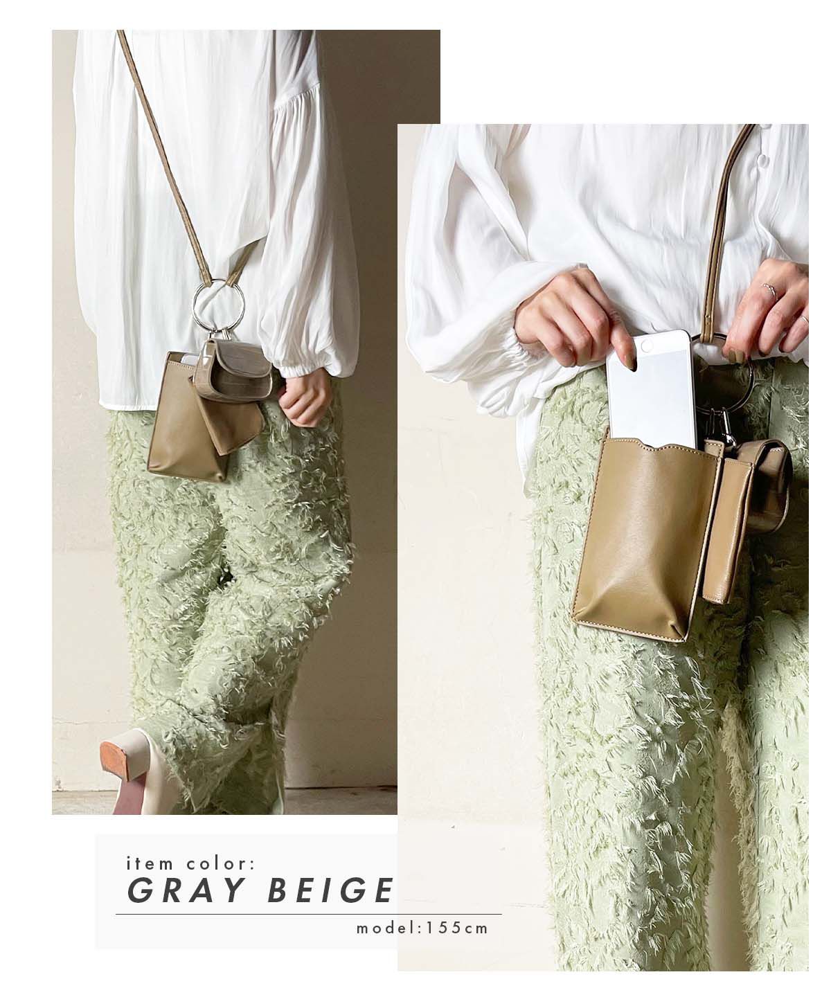 日本服飾代購 - 人氣定番 多功能隨身三用小側背包-米