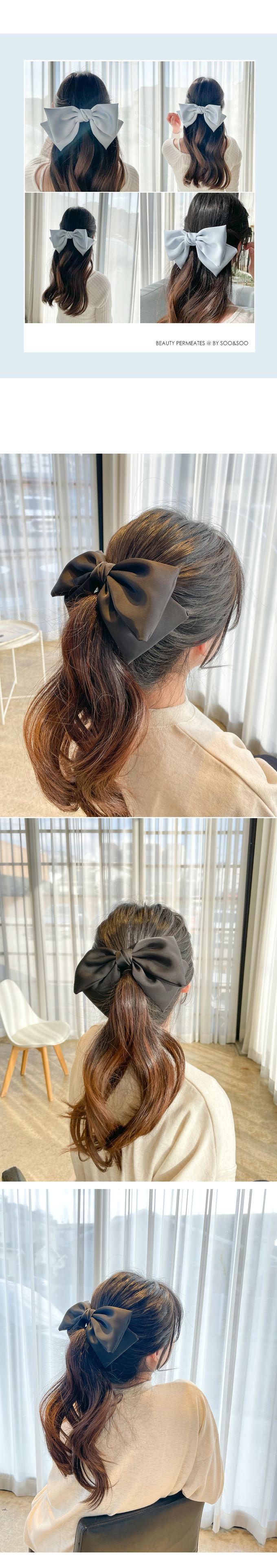 韓國 Soo&Soo - 手工製雙層蝴蝶夾卡扣式髮夾-氣質黑