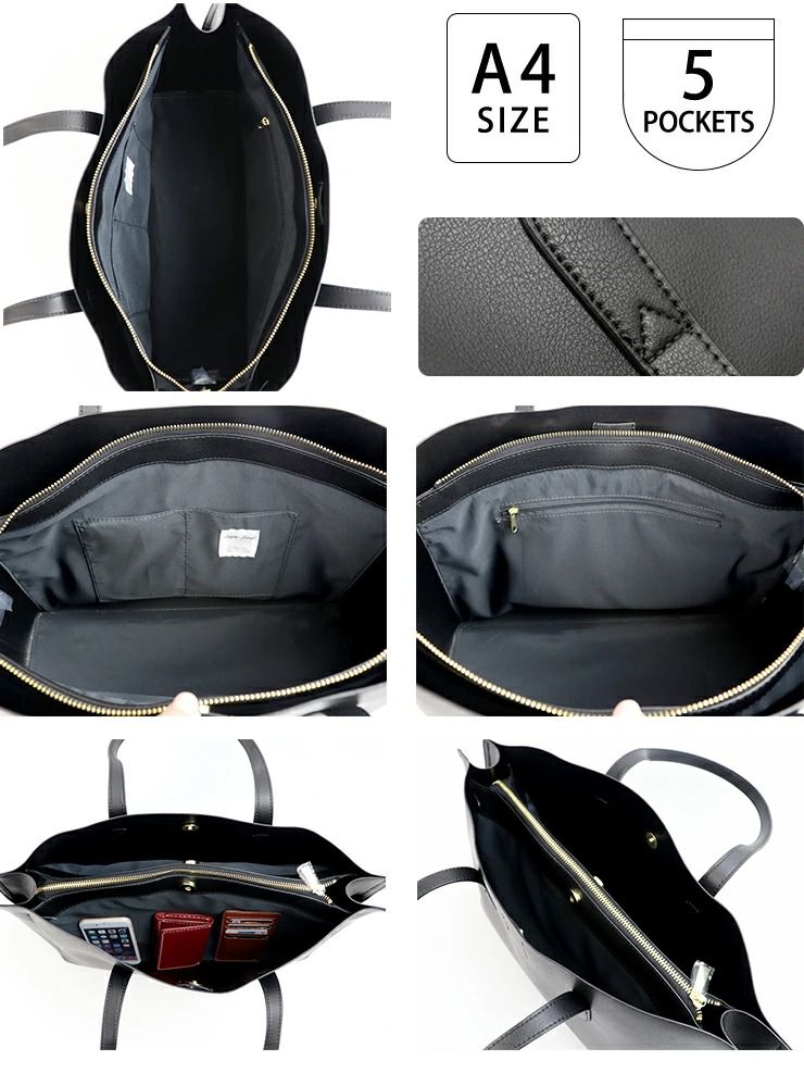 日本 Legato Largo - 輕量PU時尚大容量肩背托特包-DG/G深綠 (42x26x14cm 把手長約55cm)