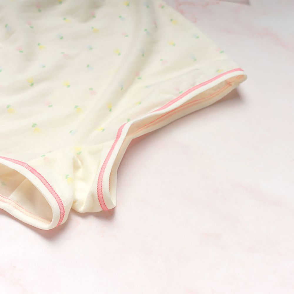 Annypepe - 女童95%天絲夢幻小花四角褲-淡黃色 (110-150cm)