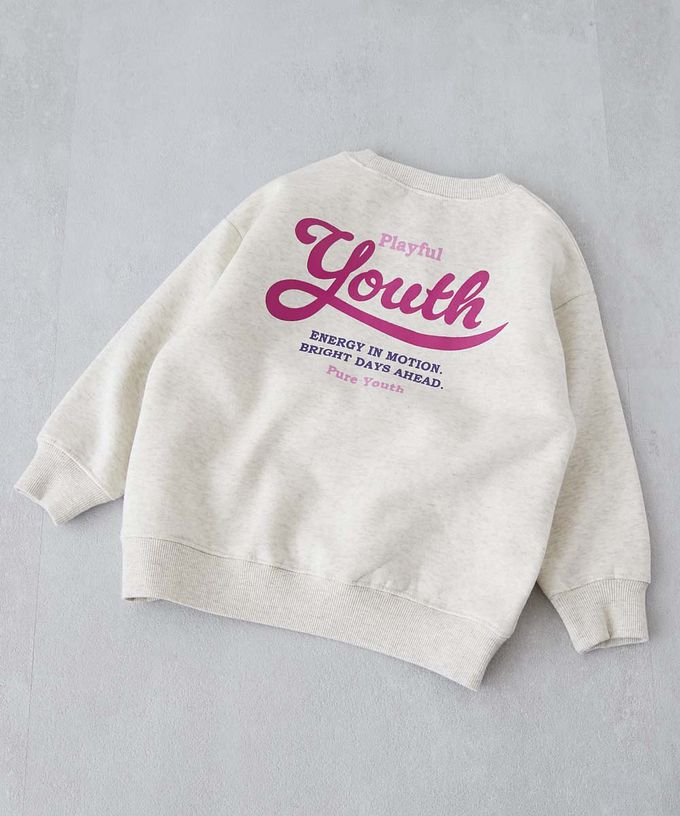 日本 devirock - 熱銷定番 裏起毛落肩大學長袖上衣-Youth-寶藍