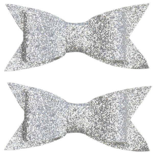 美國 juDanzy - 髮夾兩入組-金蔥銀蝴蝶結 (單一尺寸)