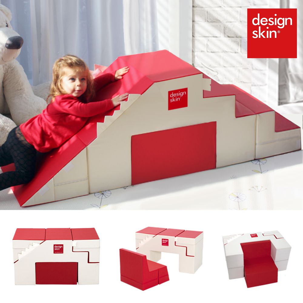Design Skin - 溜滑梯變形沙發桌椅/兒童沙發-紅色