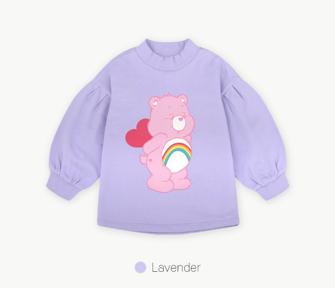 韓國 Care Bears - 聯名款熊熊花苞長袖套裝-紫X灰