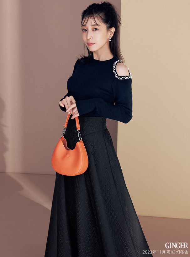 日本 GRL - 聯名款 優雅挖肩珍珠點綴長袖上衣-淺紫