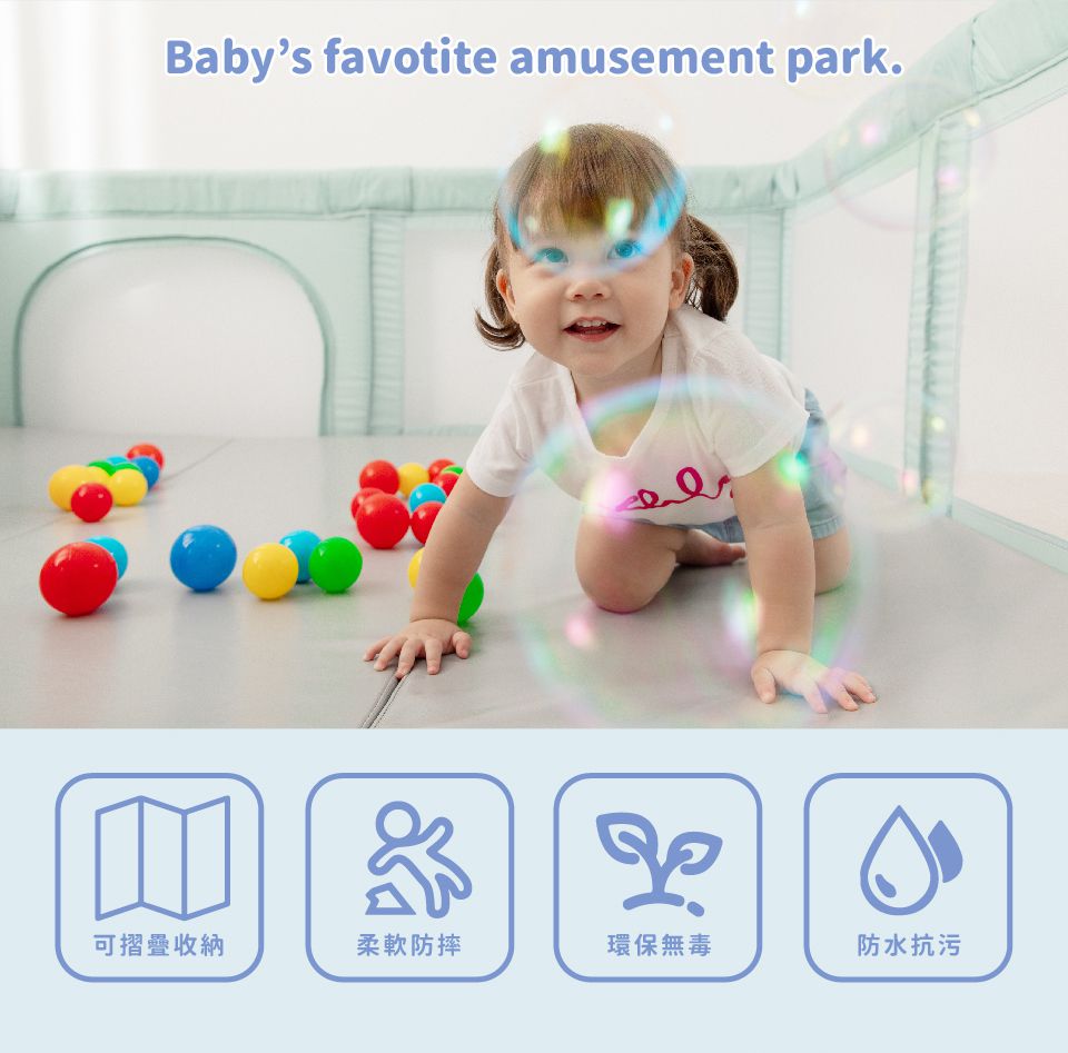 Kikimmy - 兒童摺疊雙面地墊-灰白 (180cmx150cmx4cm)-5kg