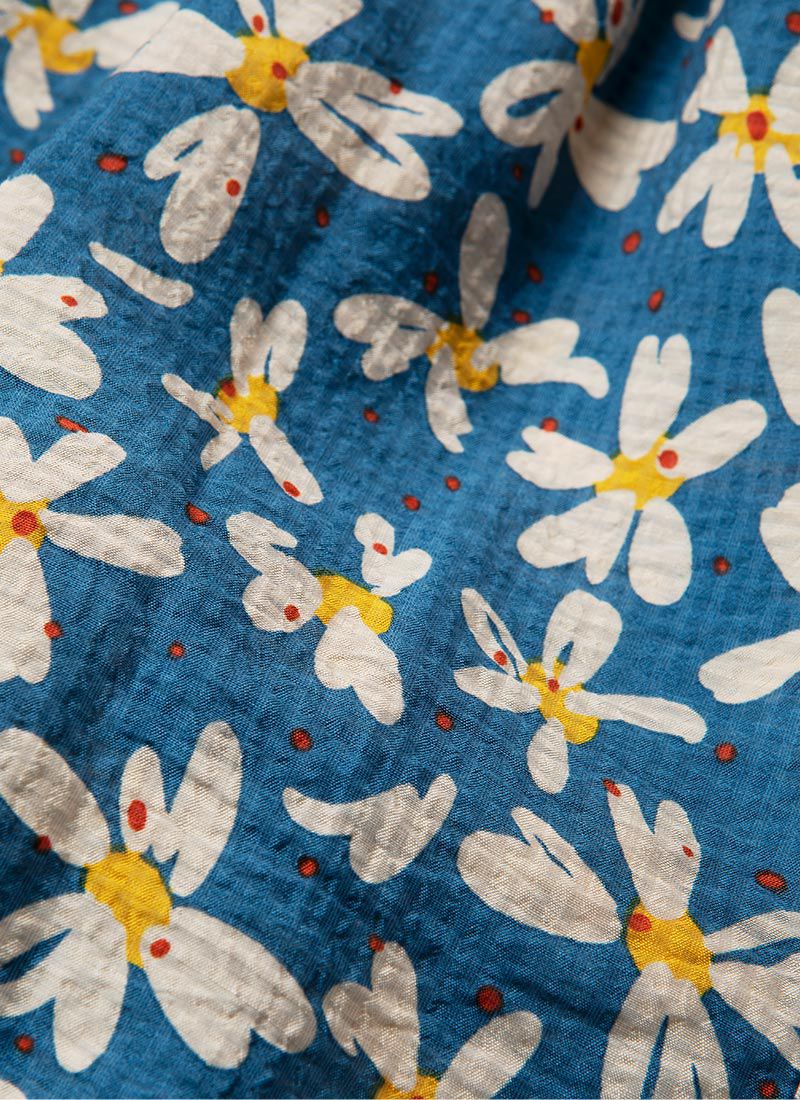 韓國 OZKIZ - 鬆緊腰白色花朵縮口褲