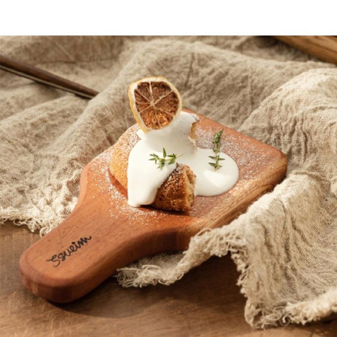 韓國 SSUEIM - 桃花心木製把手迷你砧板/托盤20x10-2件組