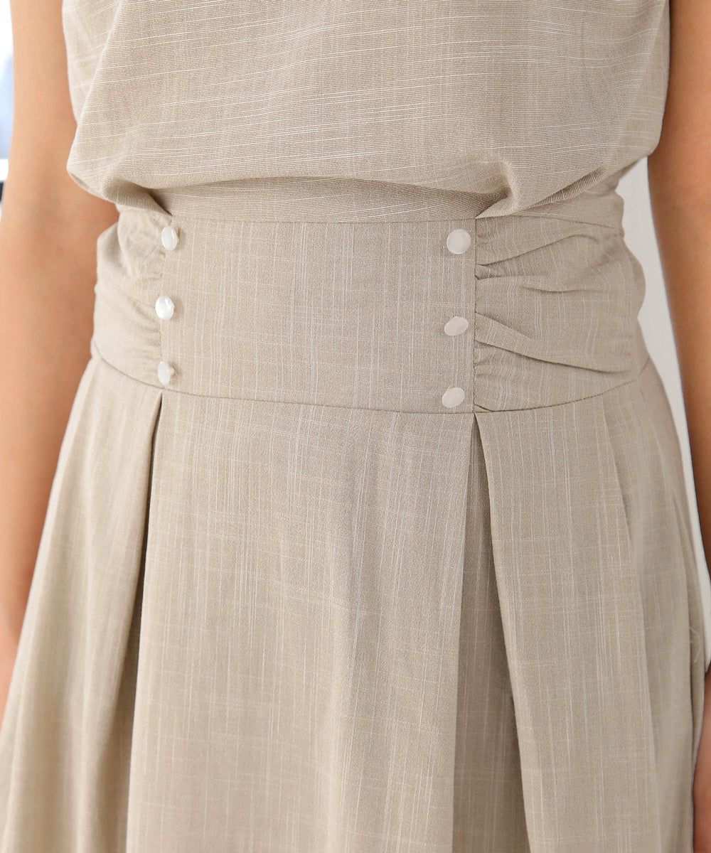 日本 Bab - 顯瘦剪裁收腰法式袖洋裝-石墨灰