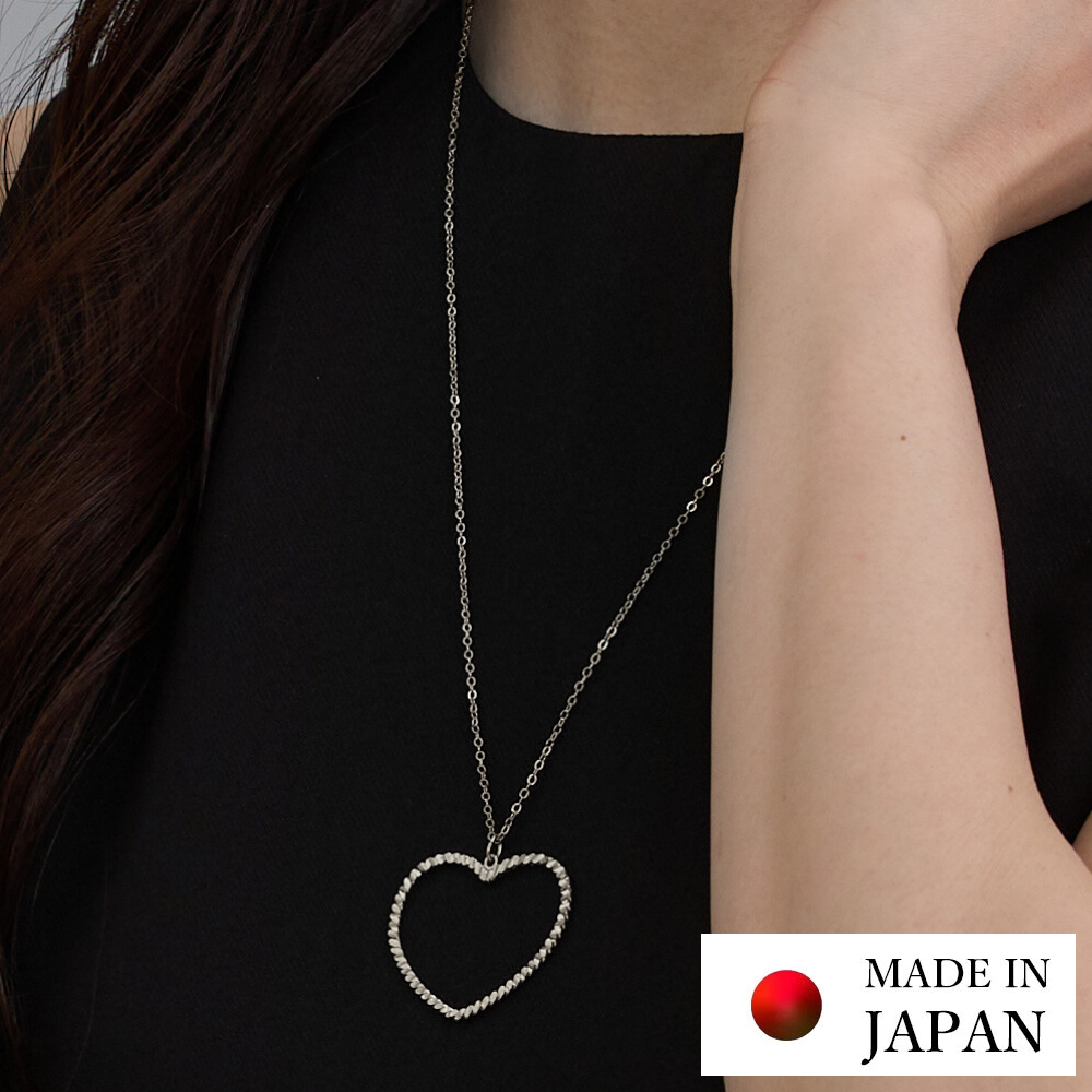 典雅心型2way長項鍊/眼鏡鍊-銀