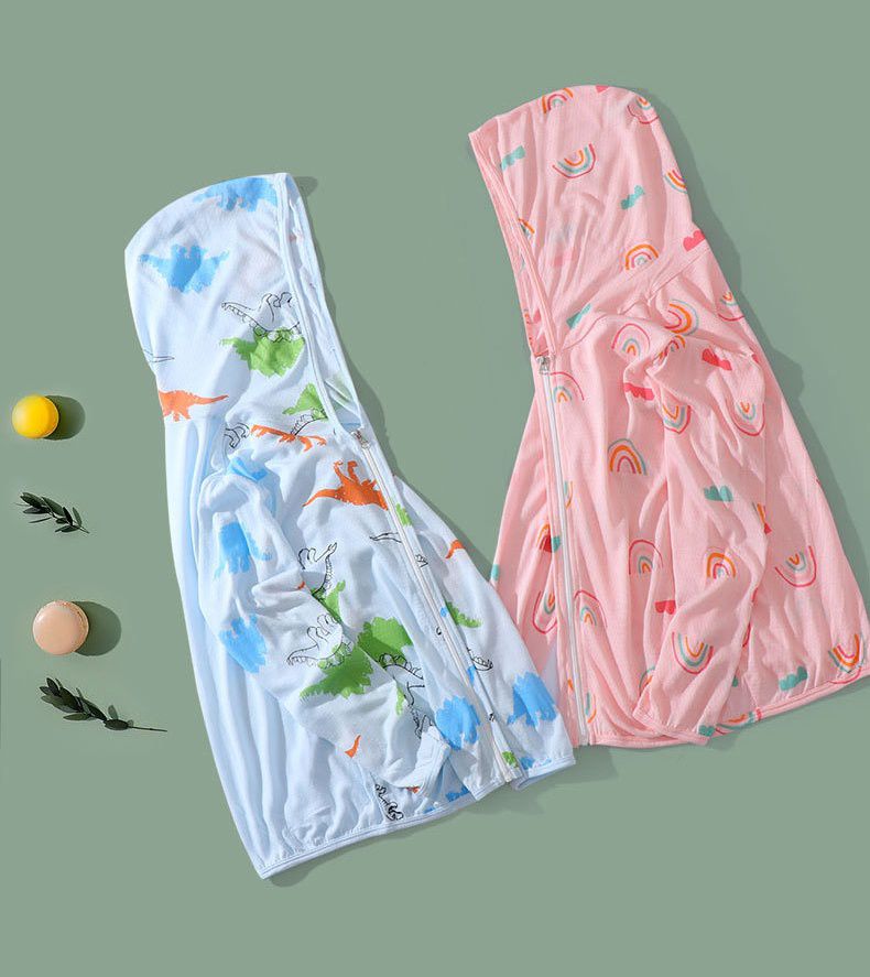 MAMDADKIDS - 網眼輕薄連帽外套-綠色恐龍