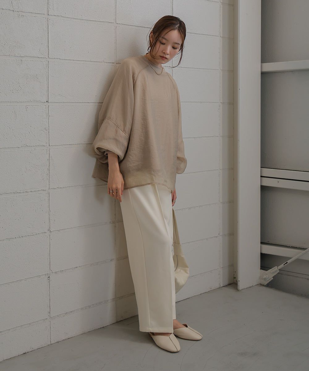 日本 Bab - [推薦]薄紗層次精緻女孩長袖上衣-淺卡其