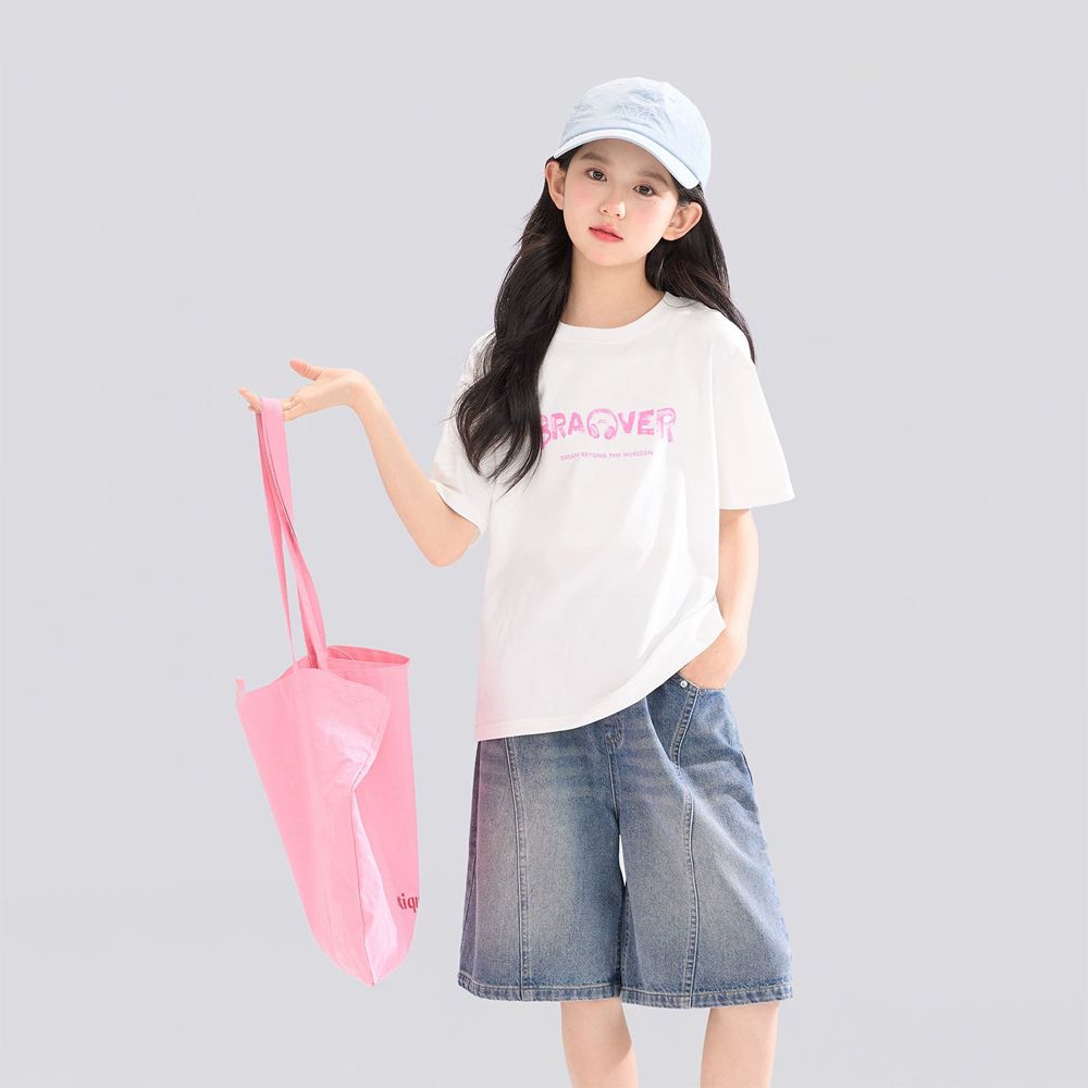 -3℃瞬間涼感短袖T-藝術塗鴉-白色粉字