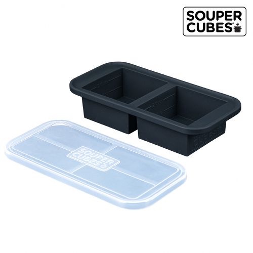 美國SOUPER CUBES - 多功能食品級矽膠保鮮盒2格_曜石灰(500ML/格)