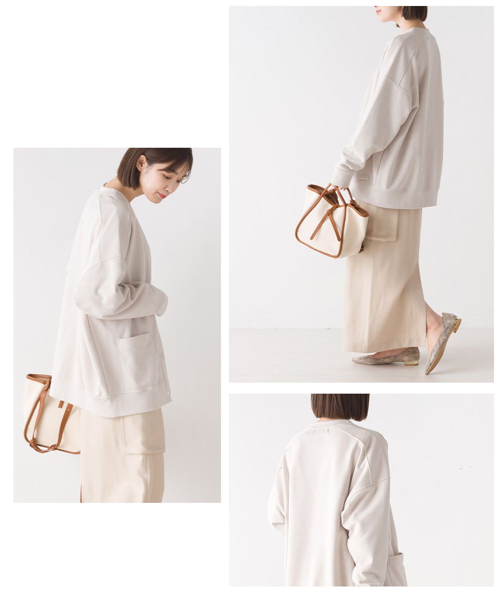 日本 OMNES - 百搭V領棉混舒適薄外套-大人-象牙杏