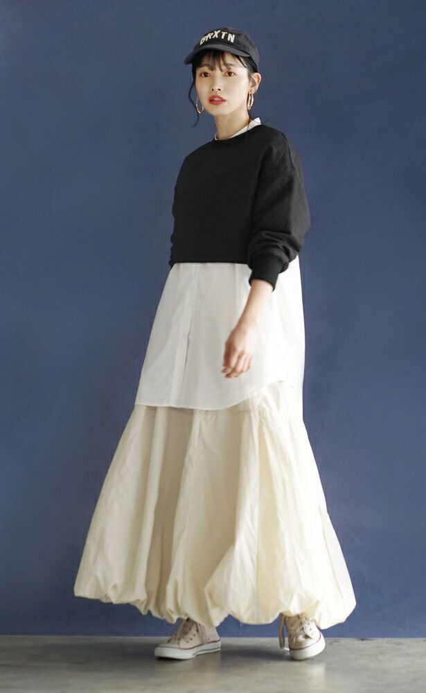 日本 zootie - 日系時尚休閒氣球裙-黑