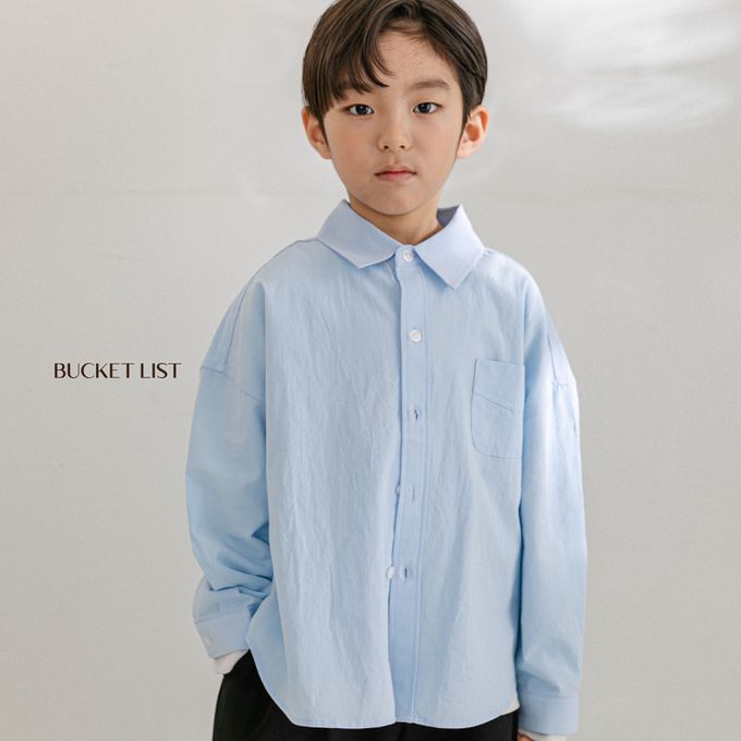 韓國 BUCKET LIST - 韓式落肩長袖襯衫/外套-白