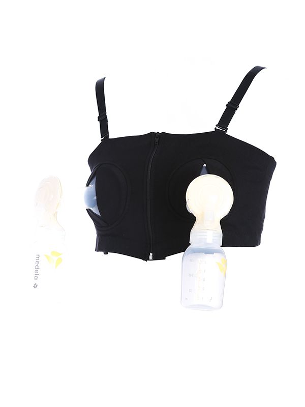 沐伊孕哺 MOOIMOM - 擠乳器專用免手扶哺乳內衣-黑