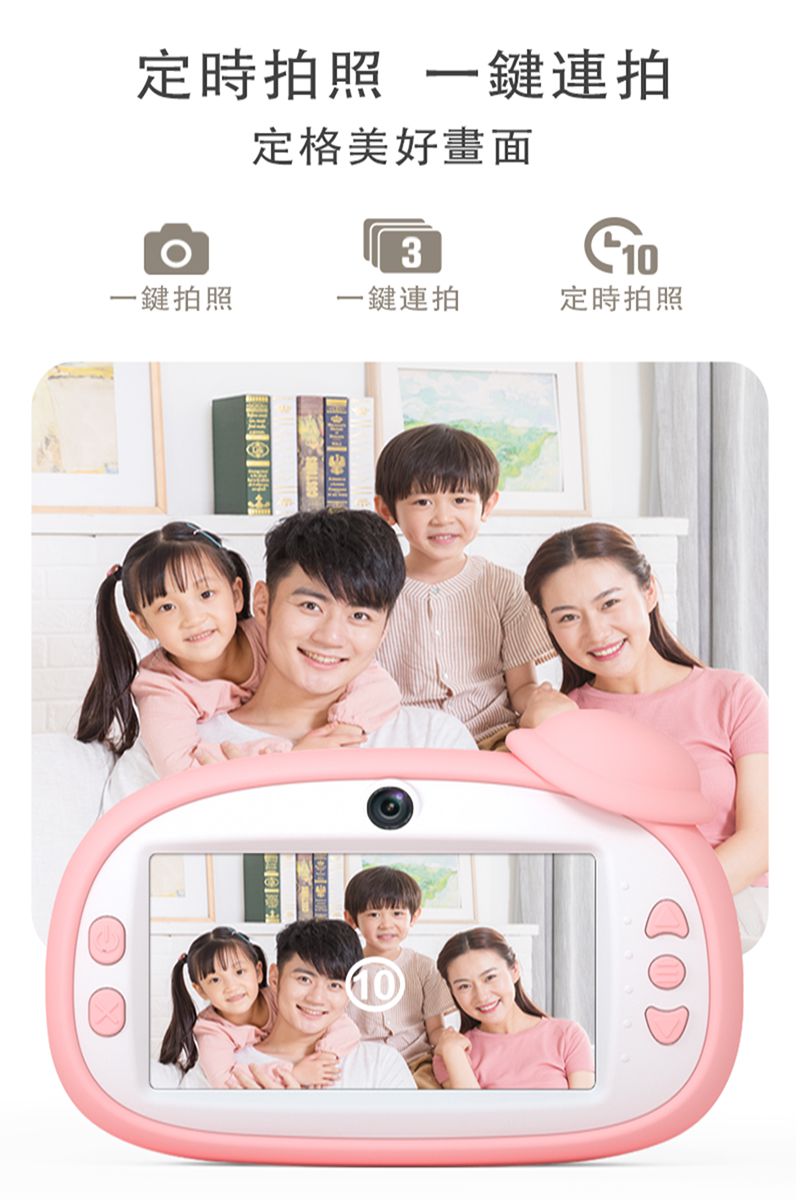 昌兒 - 兒童唱跳學習機128G-藍色-加送一支麥克風+兒童護眼相機3吋IPS大螢幕-藍色-送16G記憶卡