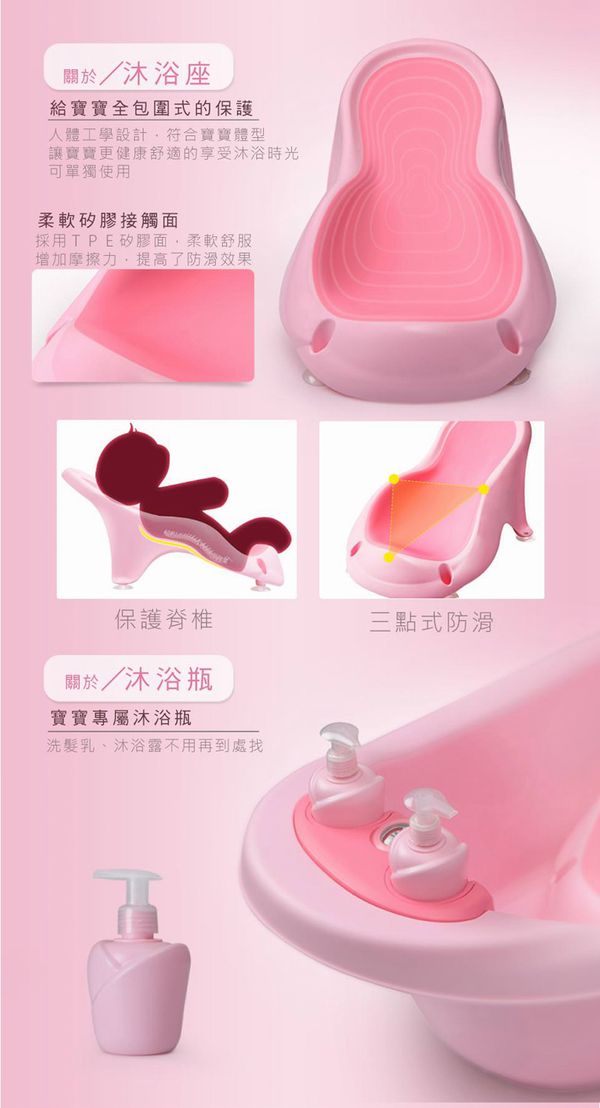 Babyhood - 多功能浴盆 含溫度計-粉色