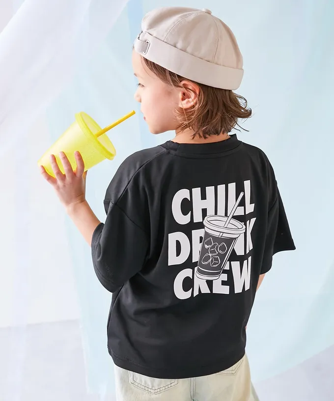 日本 devirock - 涼感速乾網眼 超舒適短袖上衣-英文logo-黑