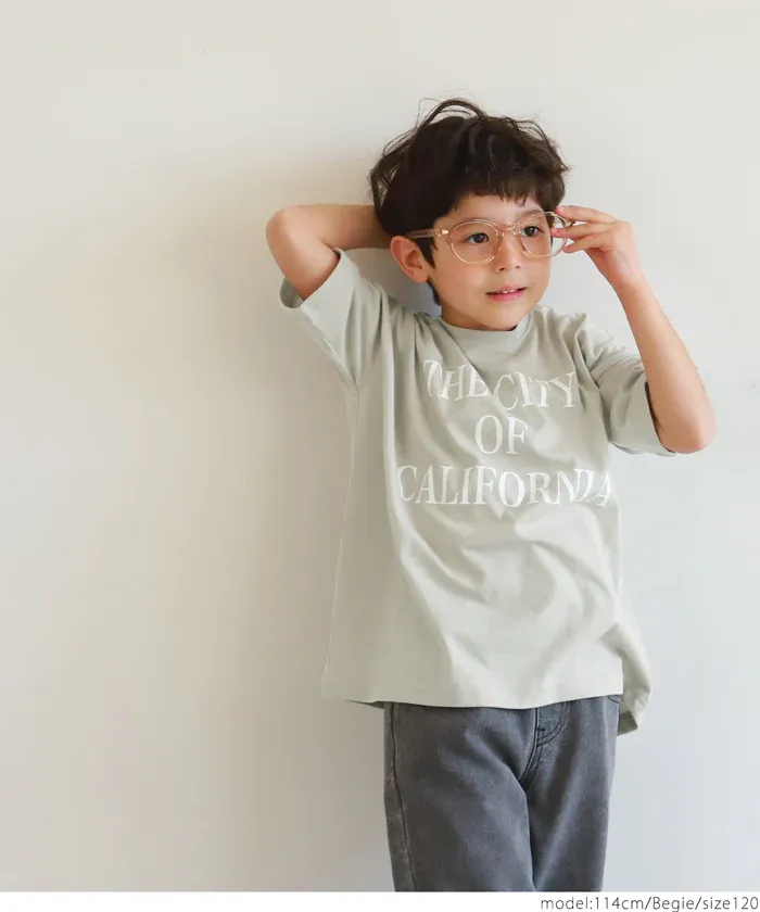 日本 COCA - 美式LOGO 寬版薄長袖上衣-孩子-淺杏