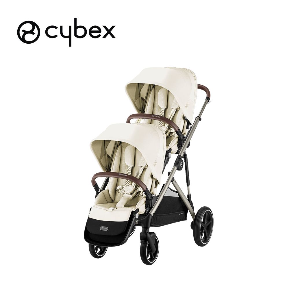 德國 Cybex - Gazelle S 雙胞胎推車-(推車+置物籃+第二座椅)-棉花白