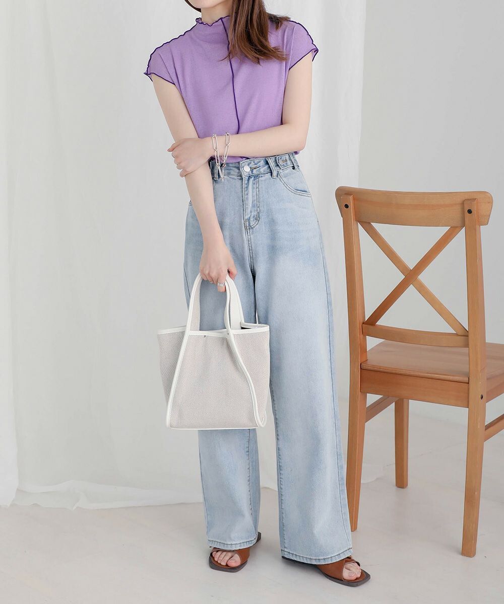 日本 Bab - 雲朵捲捲邊法式袖上衣-摩卡