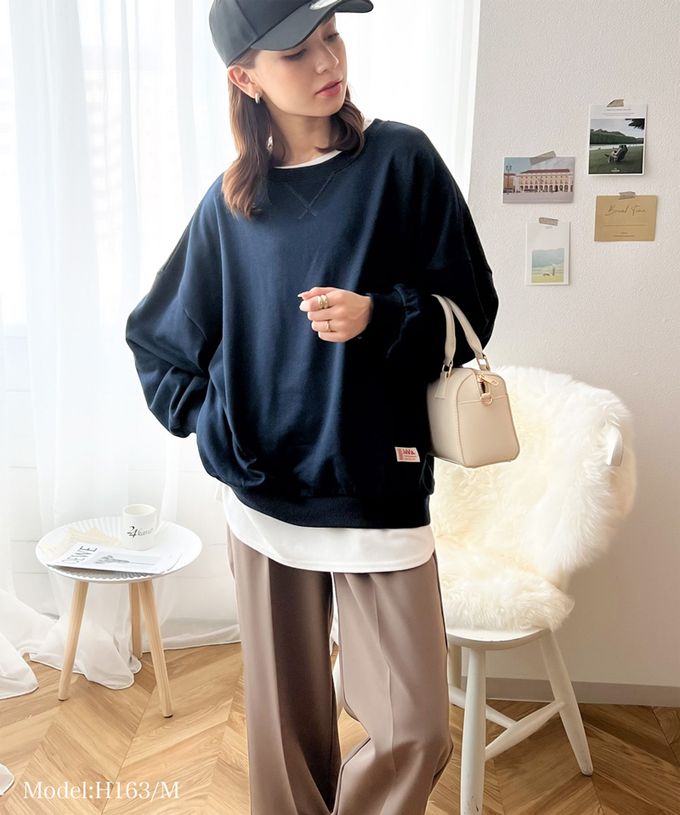 日本 Classical Elf - Java 棉混裏毛圓領素色大學T-煙燻綠