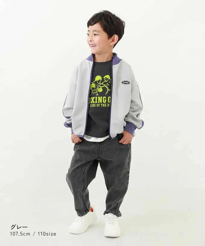 日本 devirock - 小立領側線條運動風夾克-象牙白