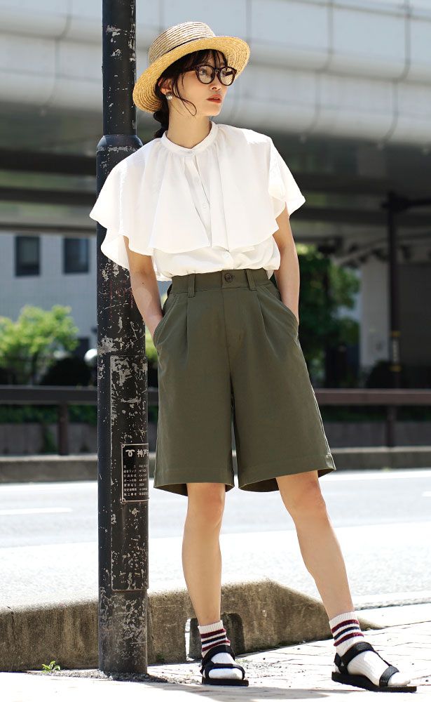 日本 zootie - COOLTOUCH 修身定番五分褲-深卡其