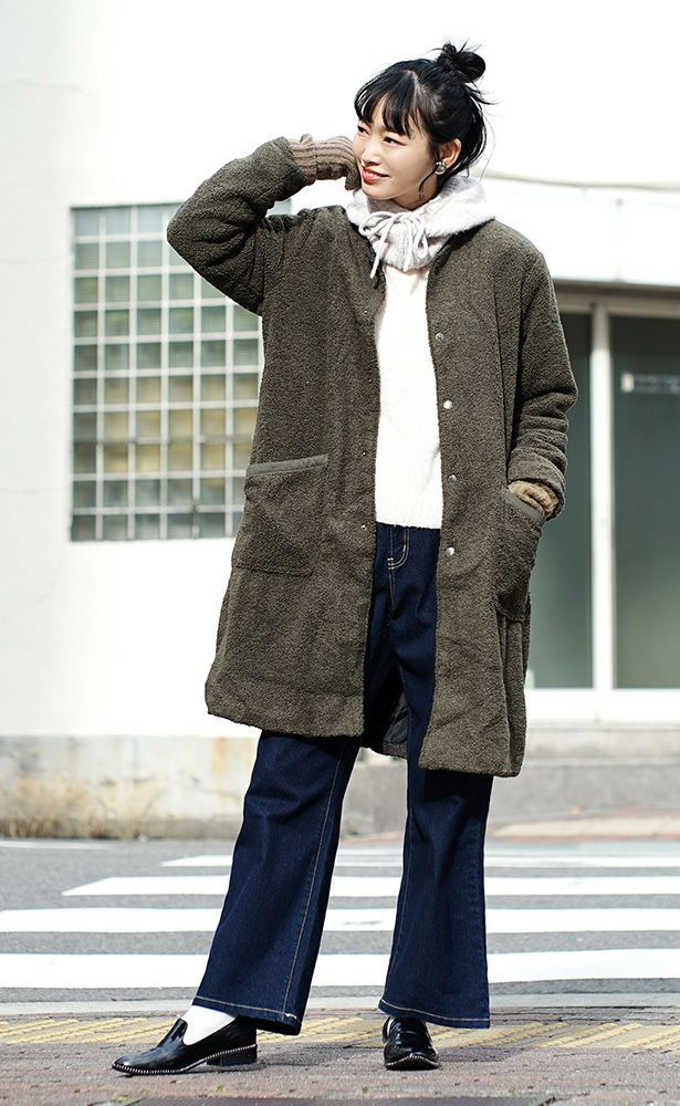 日本 zootie - SunnyHeat 保暖蓄熱泰迪熊長版外套-時尚黑